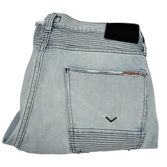 Hudson Jeans Mens 34 (35x30 ACTUAL)The Blinder Biker Moto Distressed Denim - Picture 1 of 10